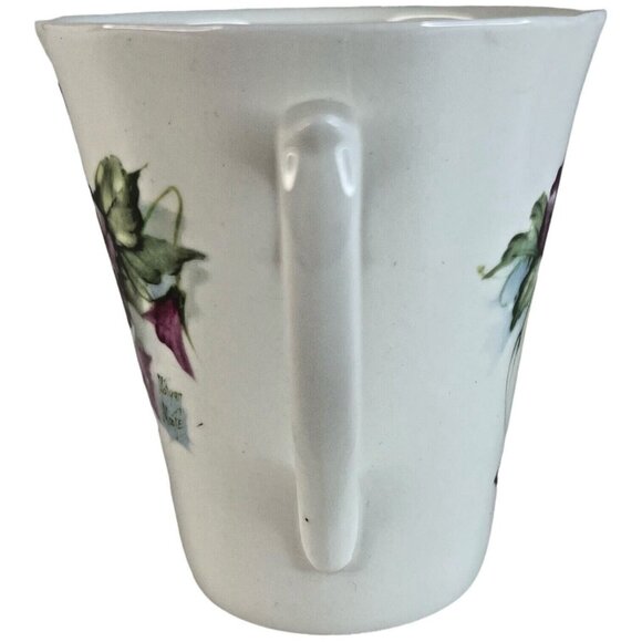 2 Royal Patrician Fine Bone China Mugs Pink & Purple Pansies Staffordshire bd&s - Picture 6 of 15